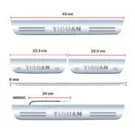 Car Door Foot Step Led Sill Plate Compatible for Volkswagen Tiguan (Set of 4 pcs, Blue) - Image 3