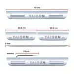 Car Door Foot Step Led Sill Plate Compatible for Volkswagen Taigun (Set of 4 pcs, Blue) - Image 3