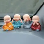 Cute Doll 4 Cute Monk Sets Car Decoration Interior Dashboard Accessories - Image 3