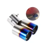 Universal Dual Exhaust Tips Burn Paint Tailpipe 2.5 Inch Inlet Stainless Steel Car Exhaust Muffler Tip for Pipe Diameter 1.5 to 2 inch - Image 3
