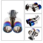Universal Dual Exhaust Tips Burn Paint Tailpipe 2.5 Inch Inlet Stainless Steel Car Exhaust Muffler Tip for Pipe Diameter 1.5 to 2 inch - Image 6