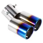 Universal Dual Exhaust Tips Burn Paint Tailpipe 2.5 Inch Inlet Stainless Steel Car Exhaust Muffler Tip for Pipe Diameter 1.5 to 2 inch