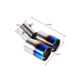 Universal Dual Exhaust Tips Burn Paint Tailpipe 2.5 Inch Inlet Stainless Steel Car Exhaust Muffler Tip for Pipe Diameter 1.5 to 2 inch - Image 5