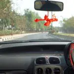 Orange Flying Lord Hanuman Hanging Idol for Car Decoration - Image 3