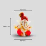 Lord Ganesha Idols for Car Decor Showpiece  Multicolor, 5.3 cm x 5.7 cm x 2 cm) - Image 2