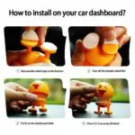 Smiley Shaking Head Emojies Figurine Car Ornament, Yellow, 6 Pieces - Image 3