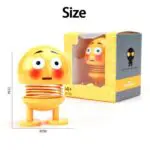 Smiley Shaking Head Emojies Figurine Car Ornament, Yellow, 6 Pieces - Image 2