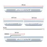 Car Door Foot Step Led Sill Plate Compatible for Hyundai Accent (Set of 4 pcs, Blue) - Image 2