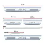 Car Door Foot Step Led Sill Plate Compatible for Volkswagen Ameo (Set of 4 pcs, Blue) - Image 2