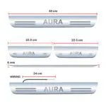 Car Door Foot Step Led Sill Plate Compatible for Hyundai Aura (Set of 4 pcs, Blue) - Image 2