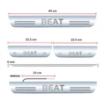 Car Door Foot Step Led Sill Plate Compatible for Chevrolet Beat  (Set of 4 pcs, Blue) - Image 2