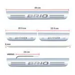 Car Door Foot Step Led Sill Plate Compatible for Honda Brio (Set of 4 pcs, Blue) - Image 2
