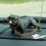 Pitbull Show Dog Showpiece Resin Car Dashboard  (Black), 1 Piece