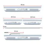 Car Door Foot Step Led Sill Plate Compatible for Renault Captur (Set of 4 pcs, Blue) - Image 3