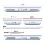 Car Door Foot Step Led Sill Plate Compatible for Kia Ceed (Set of 4 pcs, Blue) - Image 2
