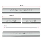 Ateen Door Sill/Foot step Stainless Steel Plates Set Of 4 For Honda Civic