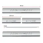 Ateen Door Sill/Foot step Stainless Steel Plates Set Of 4 For Honda Civic
