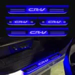 Car Door Foot Step Led Sill Plate Compatible for Honda CRV (Set of 4 pcs, Blue)