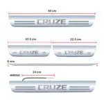 Car Door Foot Step Led Sill Plate Compatible for Chevrolet Cruze  (Set of 4 pcs, Blue) - Image 2