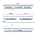 Car Door Foot Step Led Sill Plate Compatible for Isuzu D-MAX (Set of 4 pcs, Blue) - Image 2