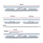 Car Door Foot Step Led Sill Plate Compatible for Ford Fiesta (Set of 4 pcs, Blue) - Image 2