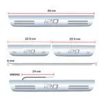 Car Door Foot Step Led Sill Plate Compatible for Hyundai i20 (Set of 4 pcs, Blue) - Image 2