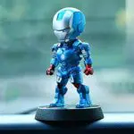 Solar Powered Iron Man War Machine Bobble head Action Figure Toy Car Mount - Image 2
