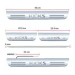 Car Door Foot Step Led Sill Plate Compatible for Nissan Kicks  (Set of 4 pcs, Blue) - Image 2