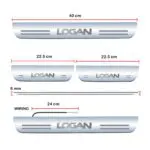 Car Door Foot Step Led Sill Plate Compatible for Mahindra Renault Logan (Set of 4 pcs, Blue) - Image 2