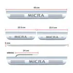 Car Door Foot Step Led Sill Plate Compatible for Nissan Micra (Set of 4 pcs, Blue) - Image 3