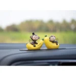 Cute Monkey & Banana Car Dashboard Toys Car Interior Decoration Idols Ornaments with Anti Slip pad Resin