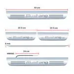 Car Door Foot Step Led Sill Plate Compatible for Ford Mustang (Set of 4 pcs, Blue) - Image 2
