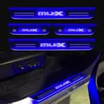 Car Door Foot Step Led Sill Plate Compatible for Isuzu MU-X (Set of 4 pcs, Blue)