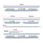 Car Door Foot Step Led Sill Plate Compatible for Suzuki SX4  (Set of 4 pcs, Blue) - Image 2