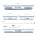 Car Door Foot Step Led Sill Plate Compatible for Chevrolet Sail  (Set of 4 pcs, Blue) - Image 2