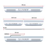 Car Door Foot Step Led Sill Plate Compatible for Nissan Sunny  (Set of 4 pcs, Blue) - Image 3