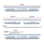 Car Door Foot Step Led Sill Plate Compatible for Nissan Sunny  (Set of 4 pcs, Blue) - Image 3