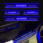 Car Door Foot Step Led Sill Plate Compatible for Nissan Sunny  (Set of 4 pcs, Blue) - Image 2