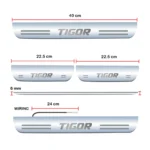 Car Door Foot Step Led Sill Plate Compatible for Tata Tigor  (Set of 4 pcs, Blue) - Image 2