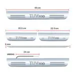 Car Door Foot Step Led Sill Plate Compatible for Mahindra TUV300 (Set of 4 pcs, Blue) - Image 2