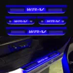 Car Door Foot Step Led Sill Plate Compatible for Honda WRV (Set of 4 pcs, Blue)