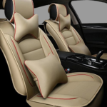 Best Car Seat Covers Premium Quality Enhance Comfort and Protection for Long-Lasting Comfort Pu Leatherette Material For Every Vehicle (Beige and Red)