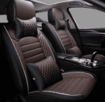 Best Car Seat Covers Premium Quality Enhance Comfort and Protection for Long-Lasting Comfort Pu Leatherette Material For Every Vehicle (Black and Brown)