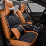 Best Car Seat Covers Premium Quality Enhance Comfort and Protection for Long-Lasting Comfort Pu Leatherette Material For Every Vehicle (Black and Tan)