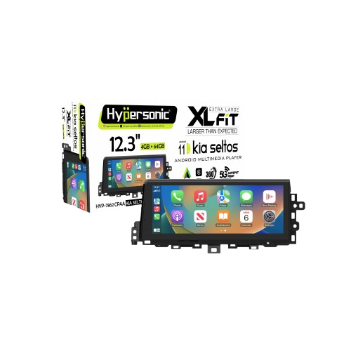 Hypersonic 12.3 Inch Kia Seltos Car Android Audio System Model HYP-7862 CPAA XL FIT - Image 2