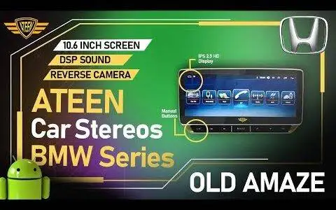 Ateen Old Honda Amaze Bmw Series Floating Display Car Android Double Din Touch Screen Music System