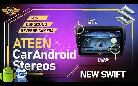 Ateen New Swift Car Android Music System Touch Screen Double Din Head unit Player After Installation